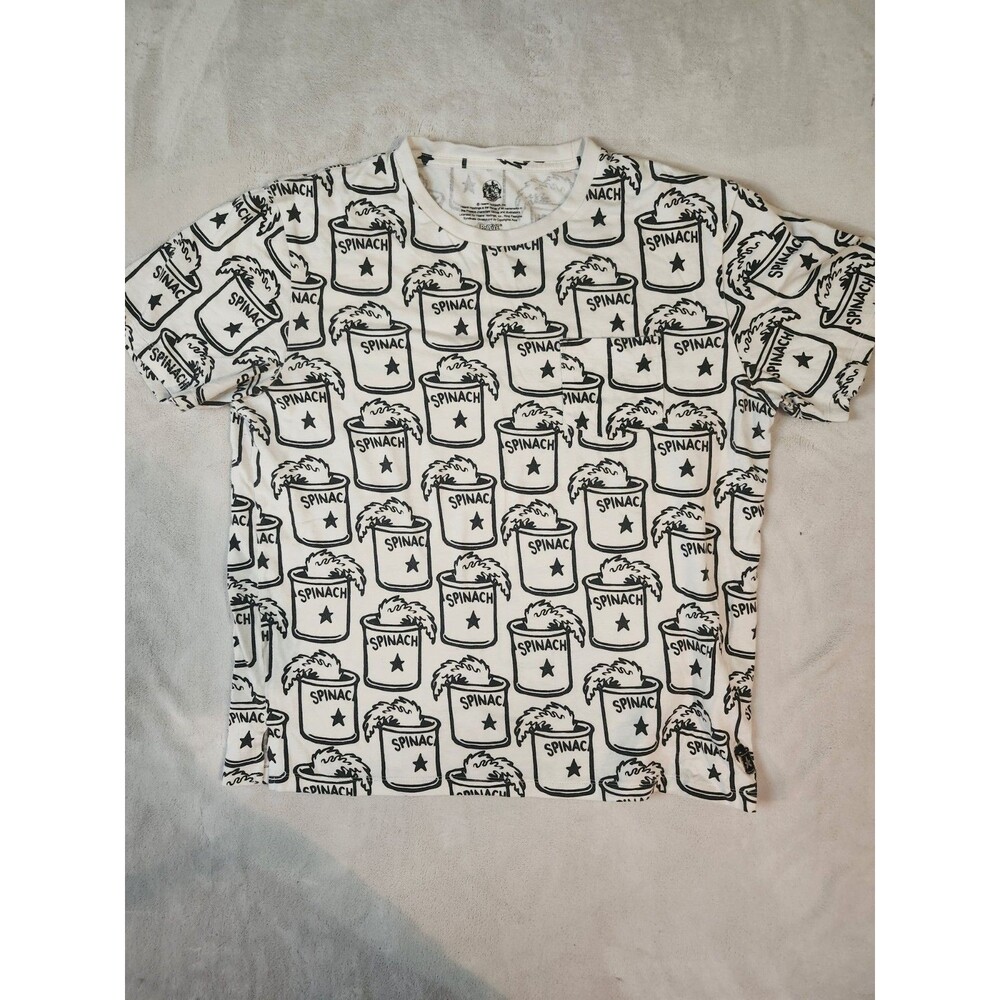 Popeye Ciaopanic Typy Spinach Can All Over Print T-Shirt White [M Size] Rare